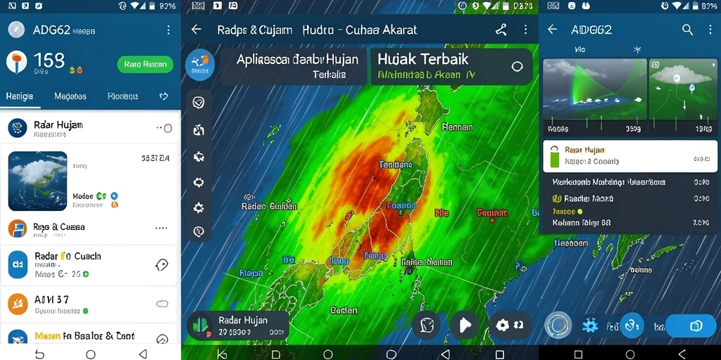 Antarmuka aplikasi ADG62 menampilkan peta Radar Hujan yang interaktif.