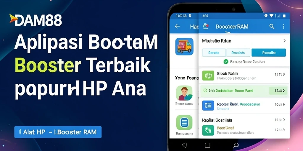 Tampilan antarmuka aplikasi DAM88 yang sederhana dan fungsional untuk Booster RAM.