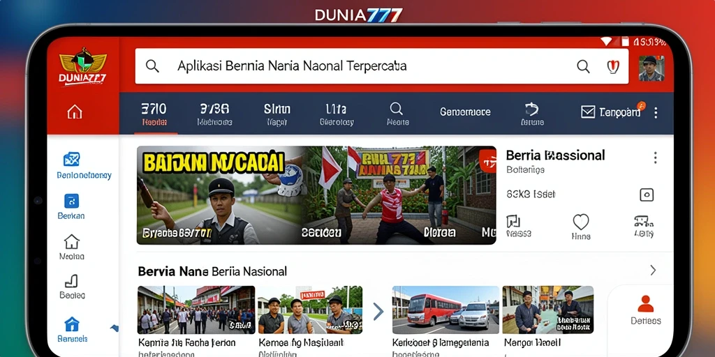 Antarmuka DUNIA777 menampilkan berita nasional terbaru dan terpercaya.