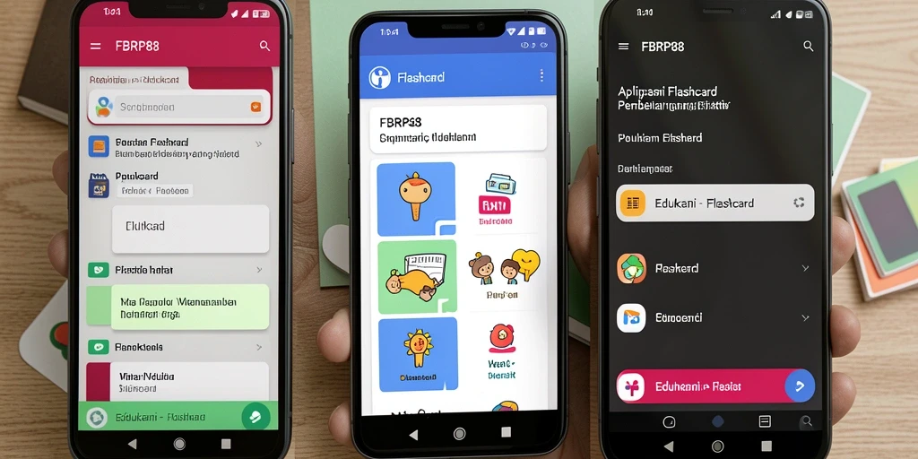 Antarmuka utama FBRP88 menampilkan fitur flashcard interaktif.