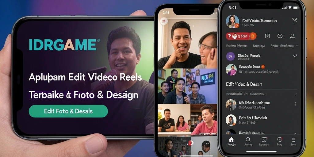 Tampilan antarmuka pengguna IDRGAME saat mengedit video Reels.