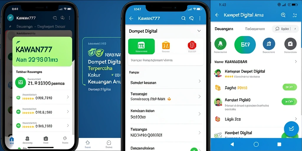 Tampilan intuitif antarmuka aplikasi KAWAN777 yang memudahkan transaksi.