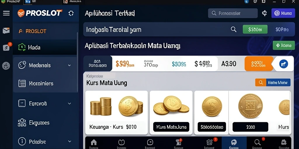 Antarmuka PROSLOT yang modern dan informatif untuk kurs mata uang.