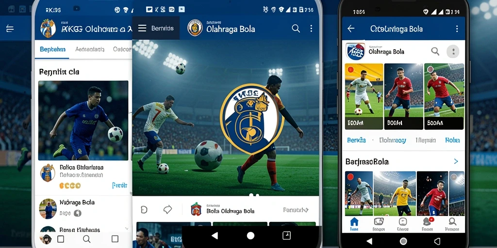 Antarmuka RKGG yang menampilkan berita olahraga bola terbaru.