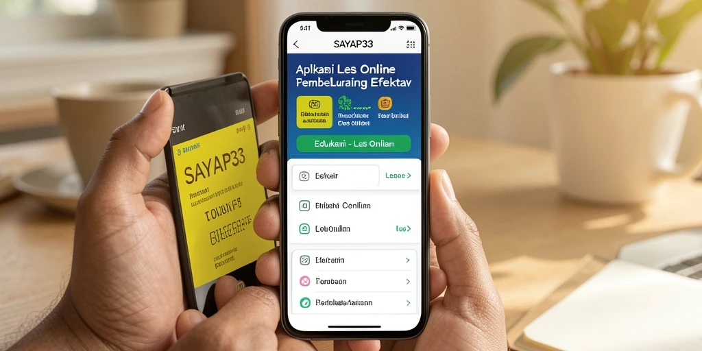 Antarmuka pengguna SAYAP33 untuk Les Online yang interaktif dan menarik.