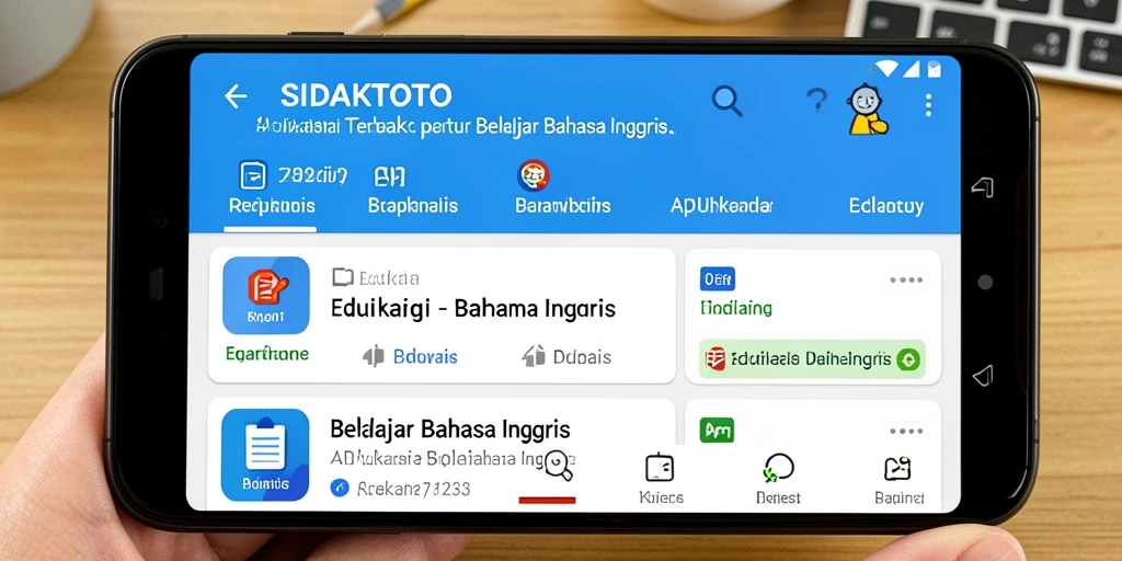 Antarmuka menarik SIDAKTOTO untuk belajar Bahasa Inggris.