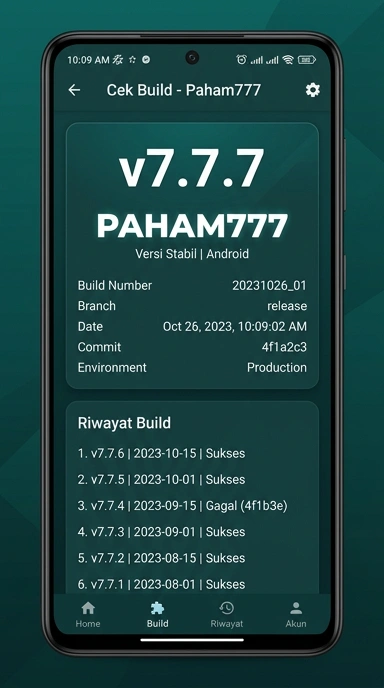 Riwayat Versi Aplikasi paham777 untuk Android